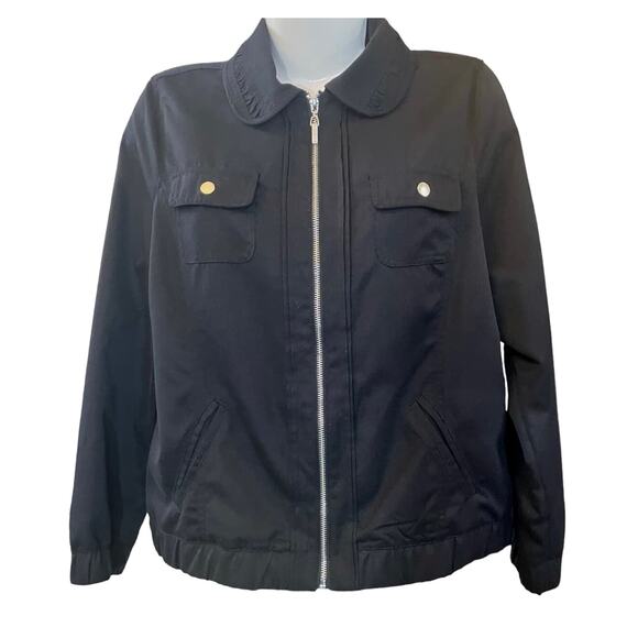 Allison Daley Jackets & Blazers - Allison Daley Women's Black Full Zip  Long-Sleeve Chest Pocket Jacket SZ 12